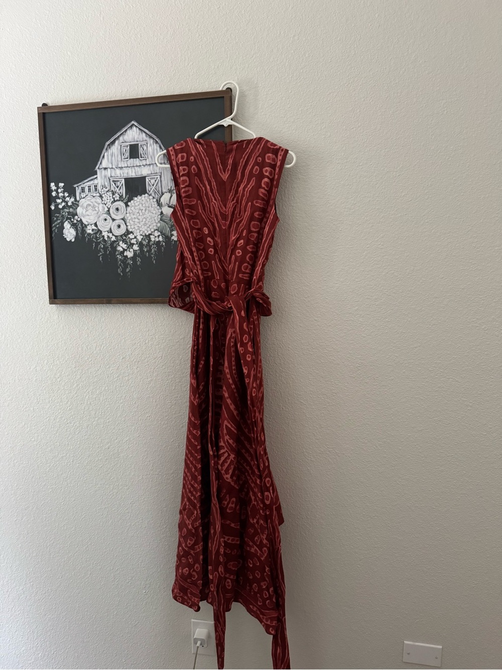 Altuzarra Red Linen blend PEMBINA MARKINGS MAXI Dress - Picture 5 of 6